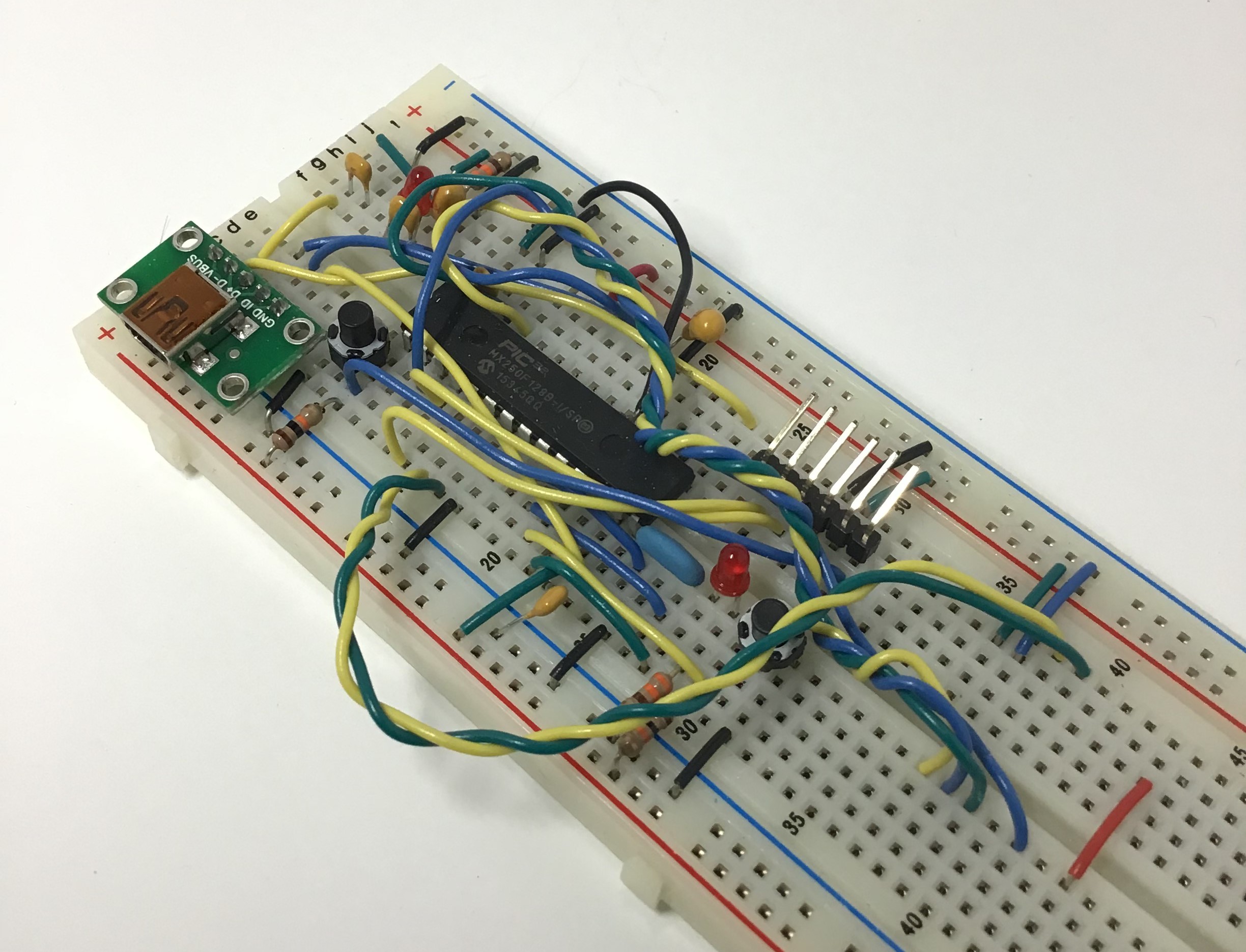 Removing the PIC32MX250F instantly turns all the careful breadboarding into junk