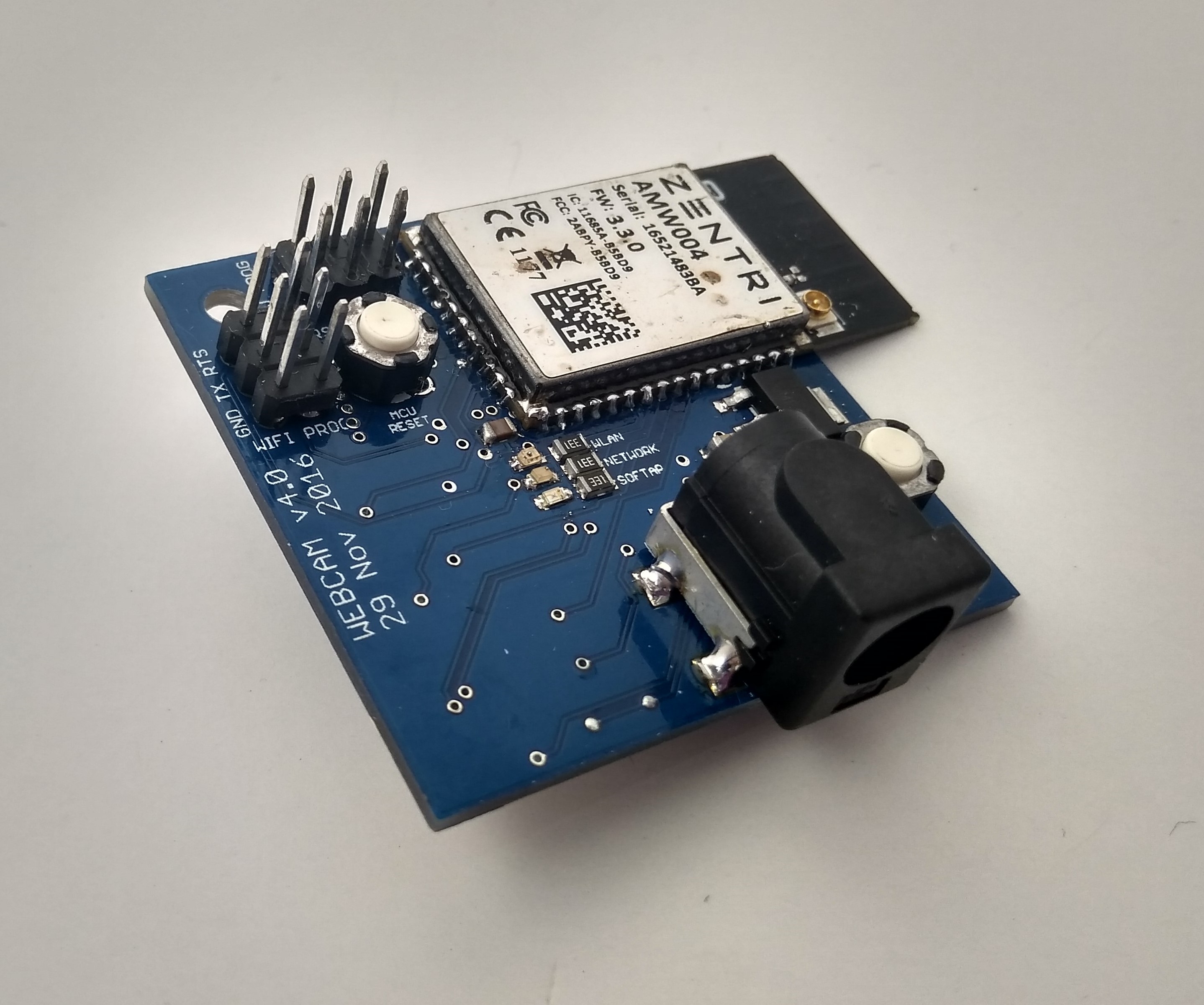 Bottom with WiFi chip and power jack