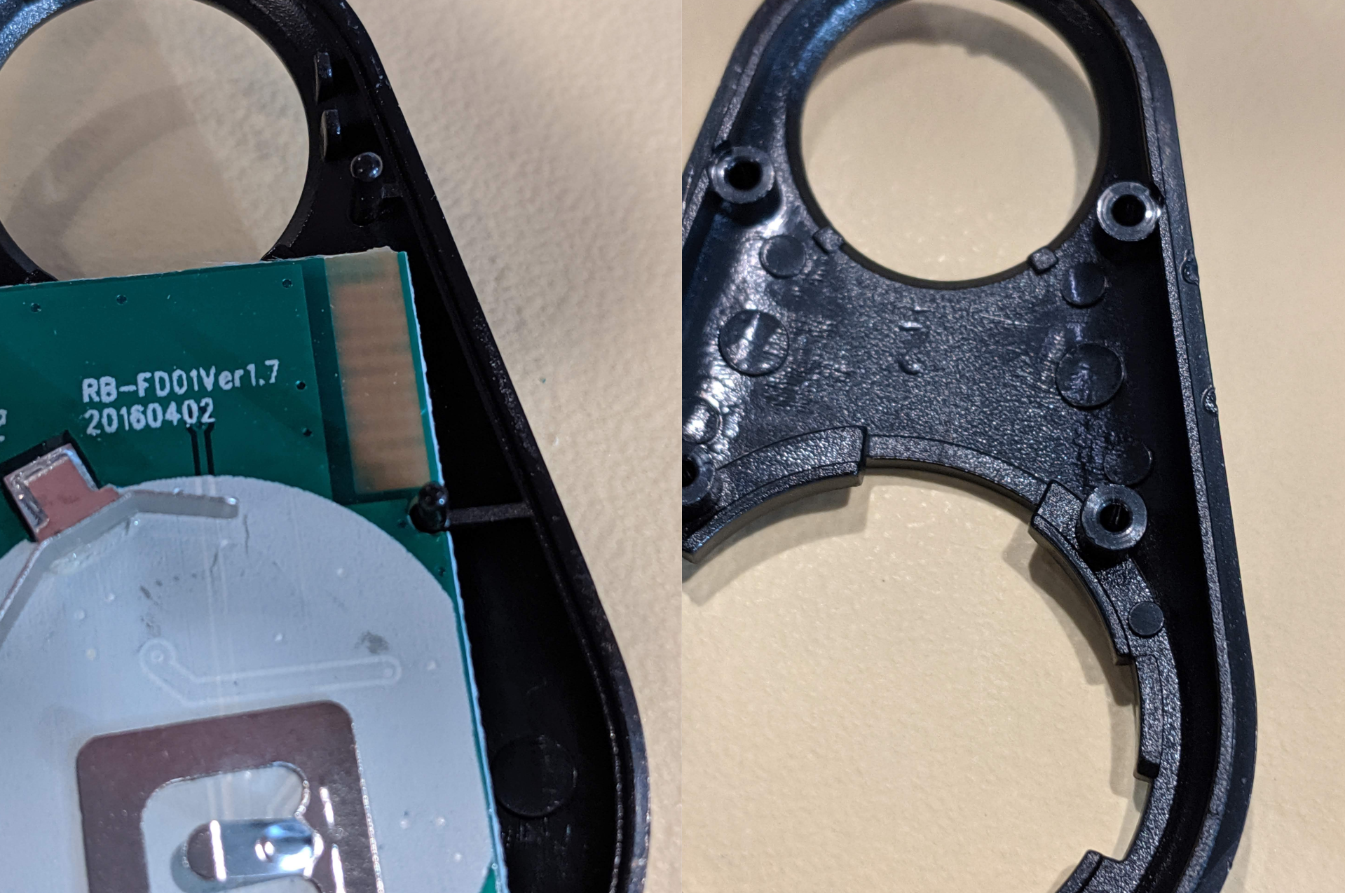 A closer look at the holes and pins