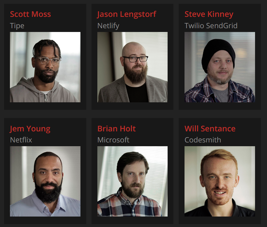 Some instructors from Frontend Masters