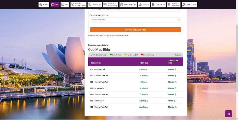 SBS Transit Web App