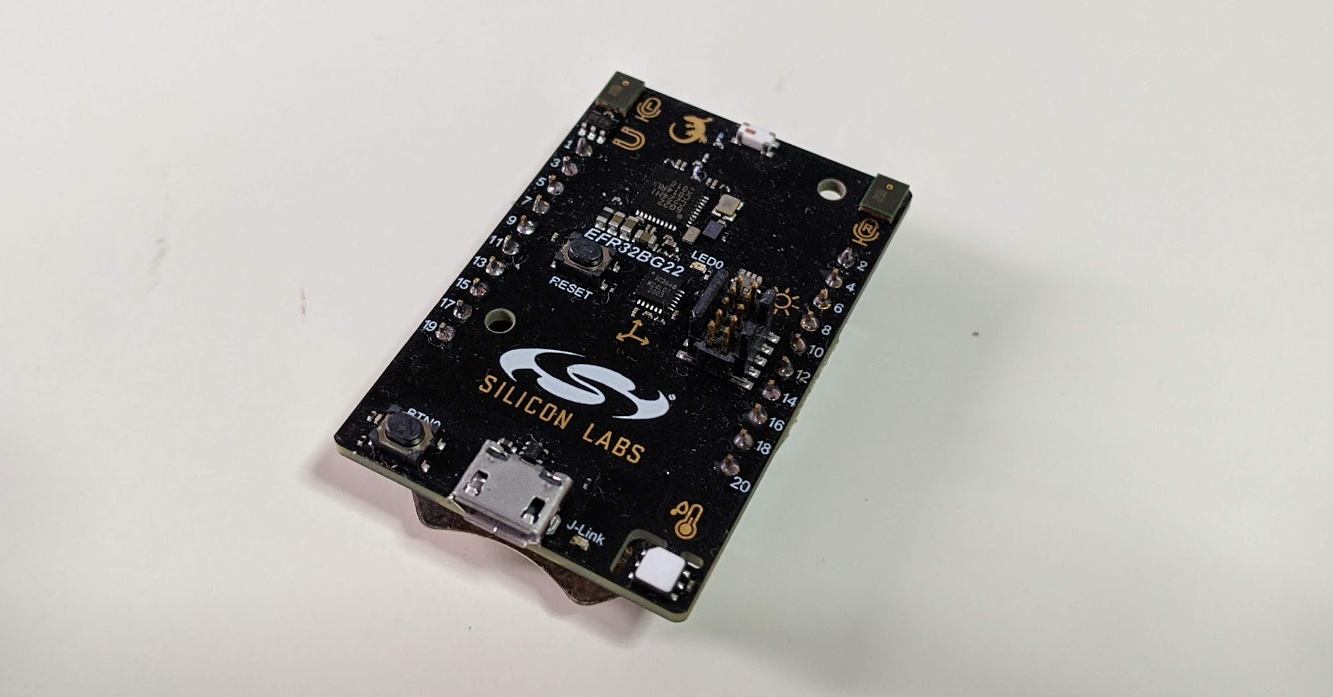 The J-link debugger is on the other side of the board