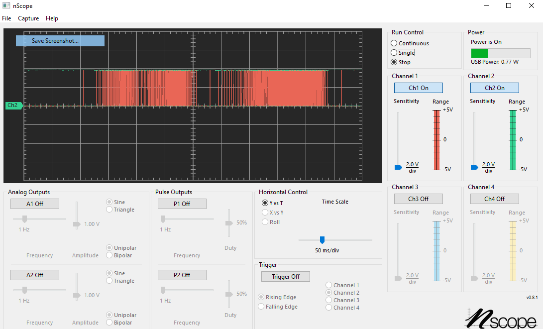 The first channel looks like a quadrature encoder. But the second one doesn&rsquo;t.