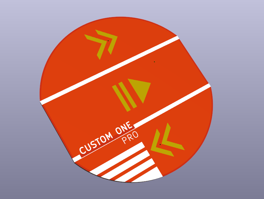 Custom One Pro with gold touch buttons in KiCAD