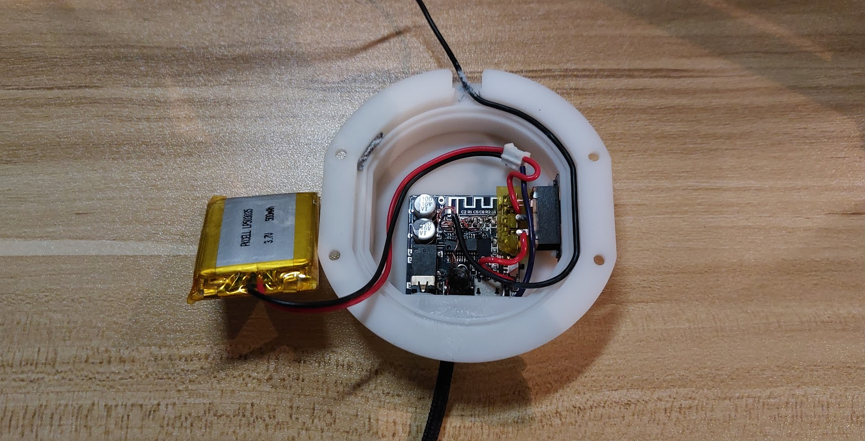Inside the case for the wireless board