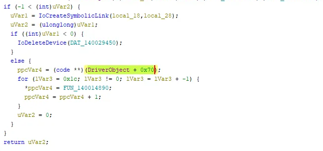 Found reference to MajorFunction