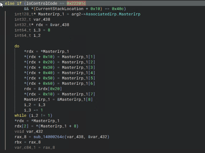 Original decompiled process